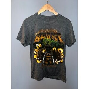 Kings Island The Beast Roller Coaster Graphic Tee Charcoal Heather Grey Mens S